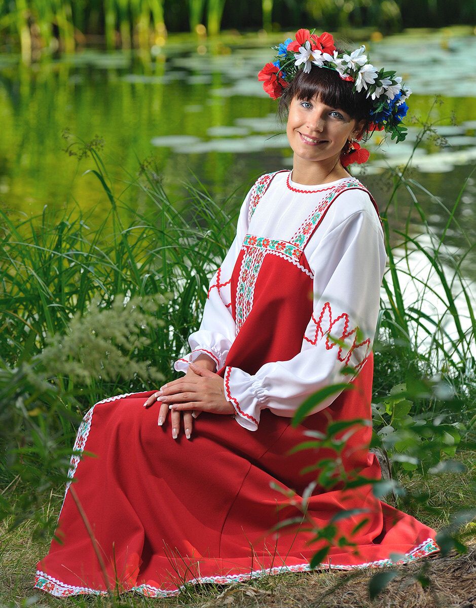 Beautiful girl Girls in Slavic costumes in Eskisehir